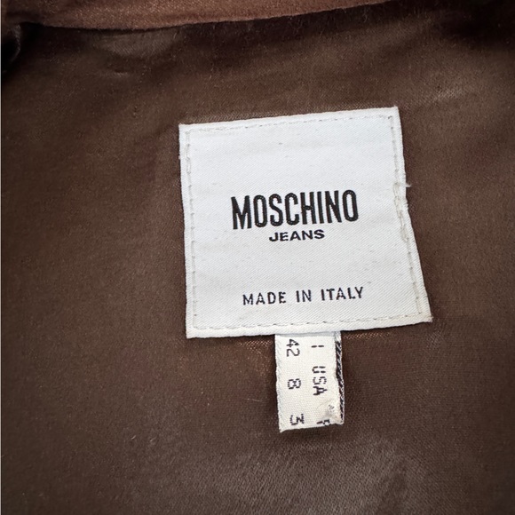 Moschino Jeans Suede ruffle jacket brown, size8 - Picture 4 of 11